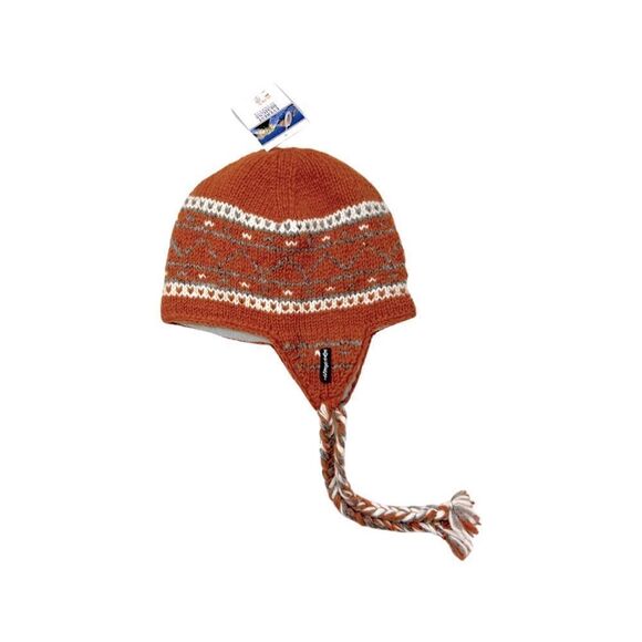 Everest Designs Fair Isle Wool Earflap Hat Orange NWT - Picture 1 of 3